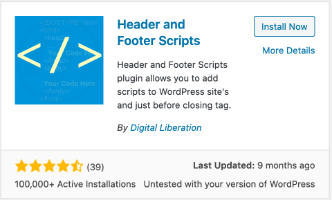 Install the Header and Footer  Scripts plugin